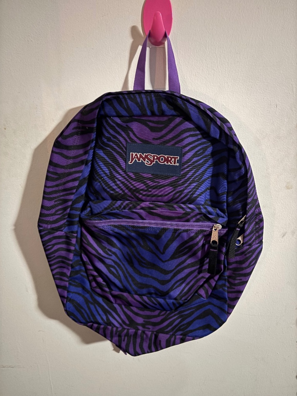 JANSPORT PURPLE ANIMAL PRINT BACKPACK